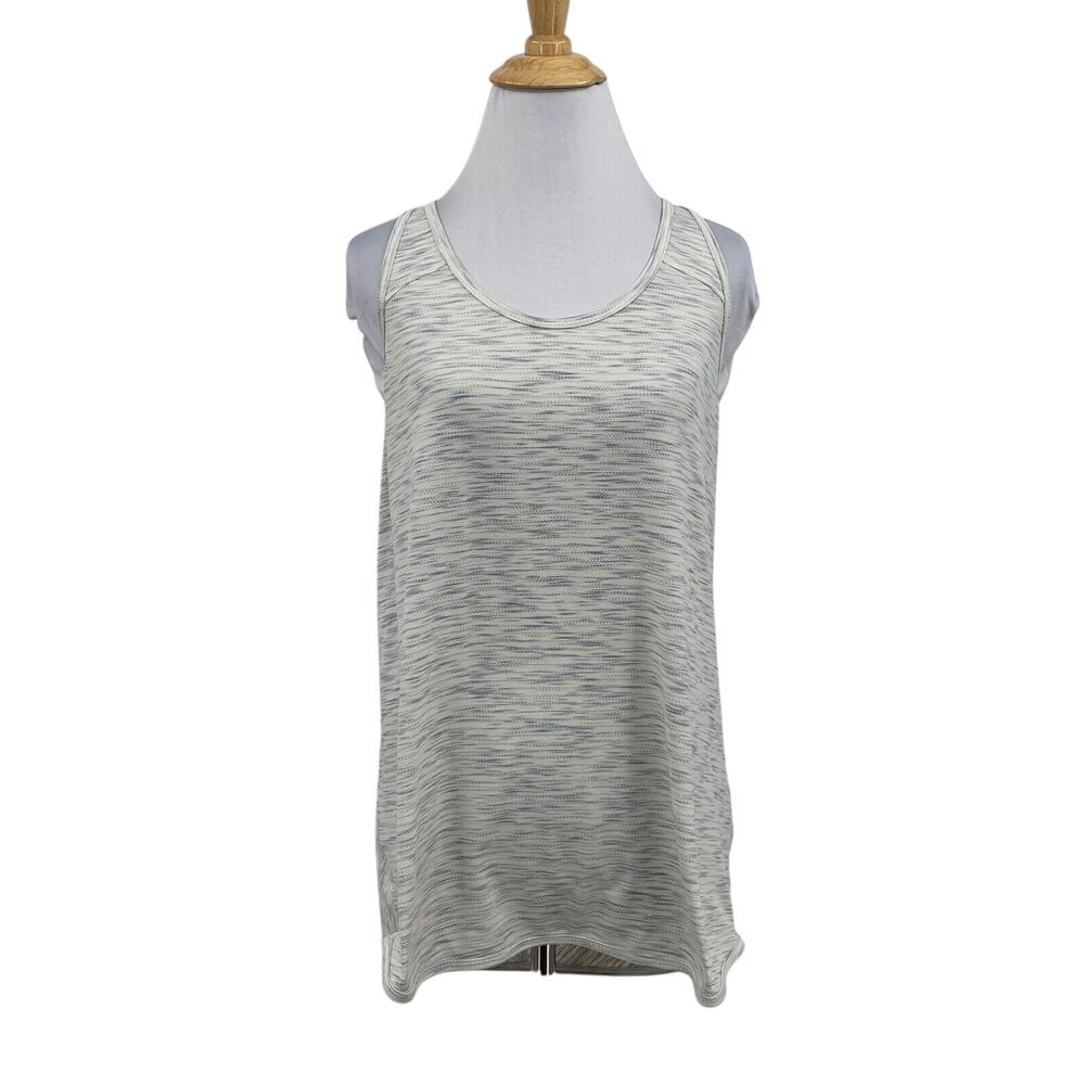 Lululemon Tank Top Womens 6/8 Gray Space Dye Essential Pleated Twist Racerback